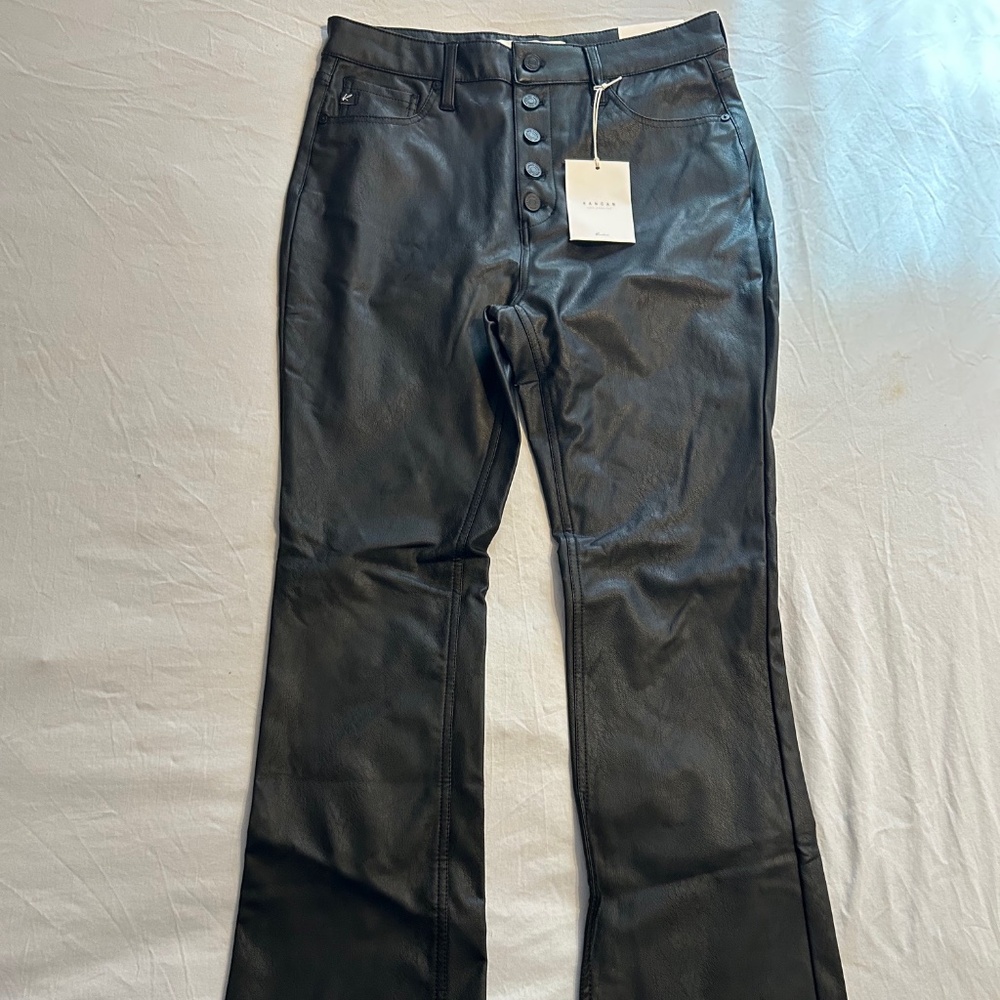 KanCan Vegan Leather Black Flare Pants *NWT*